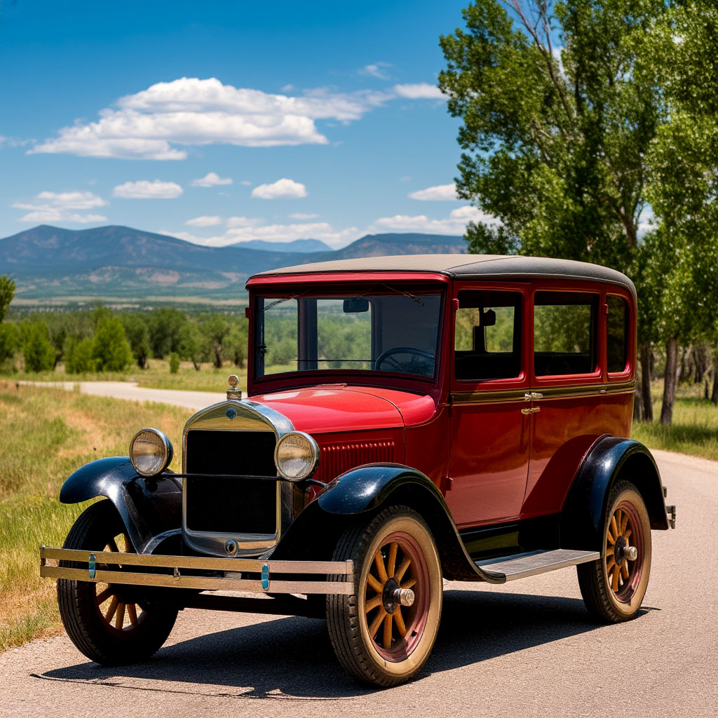 Early American road trip culture with a Model T