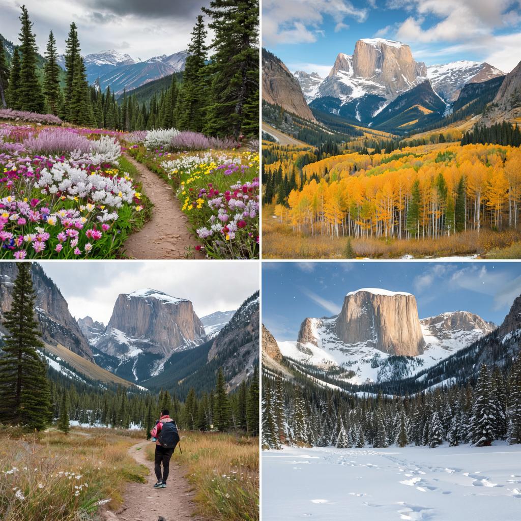 National park seasons from spring to winter