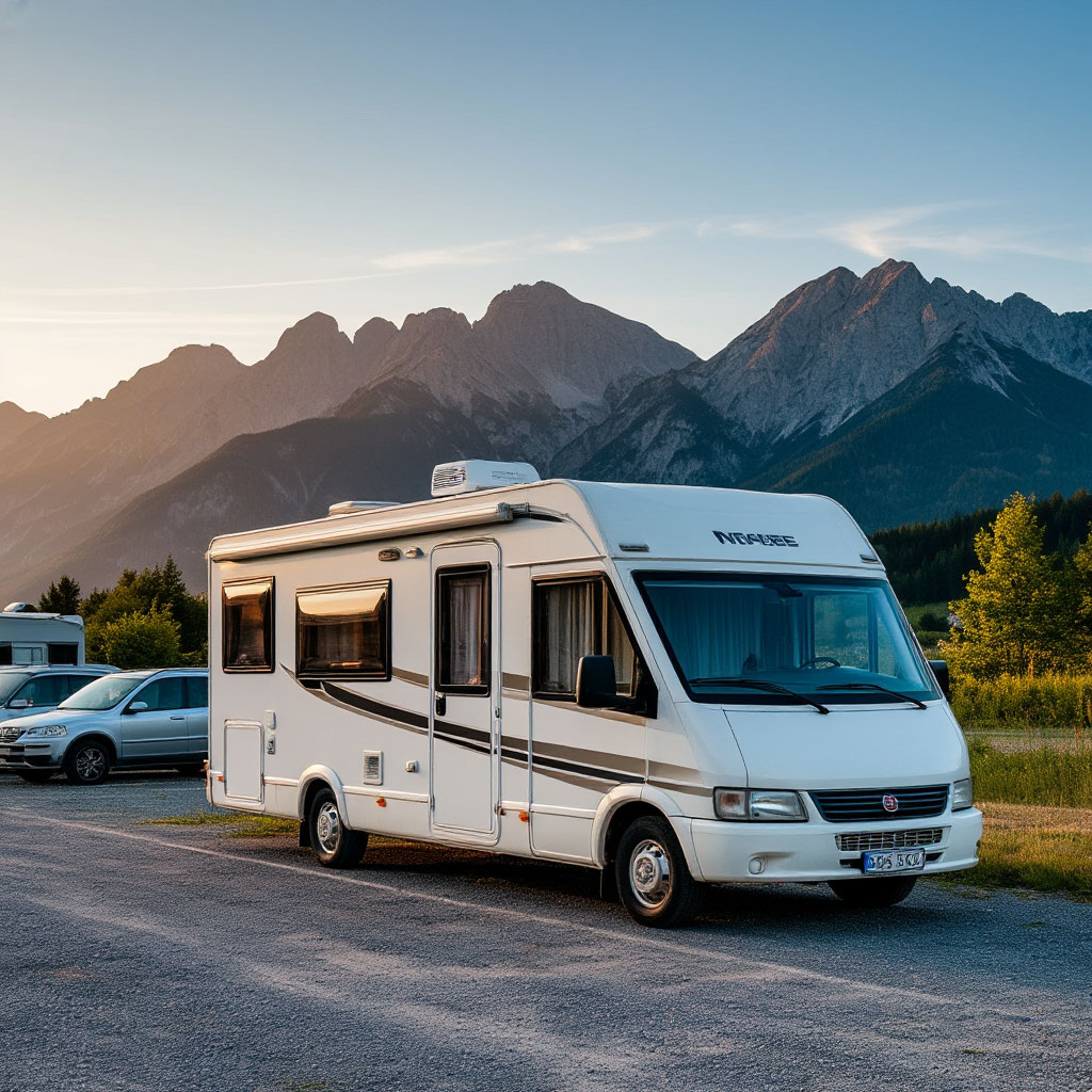 RV living USA freedom with scenic mobile home setup