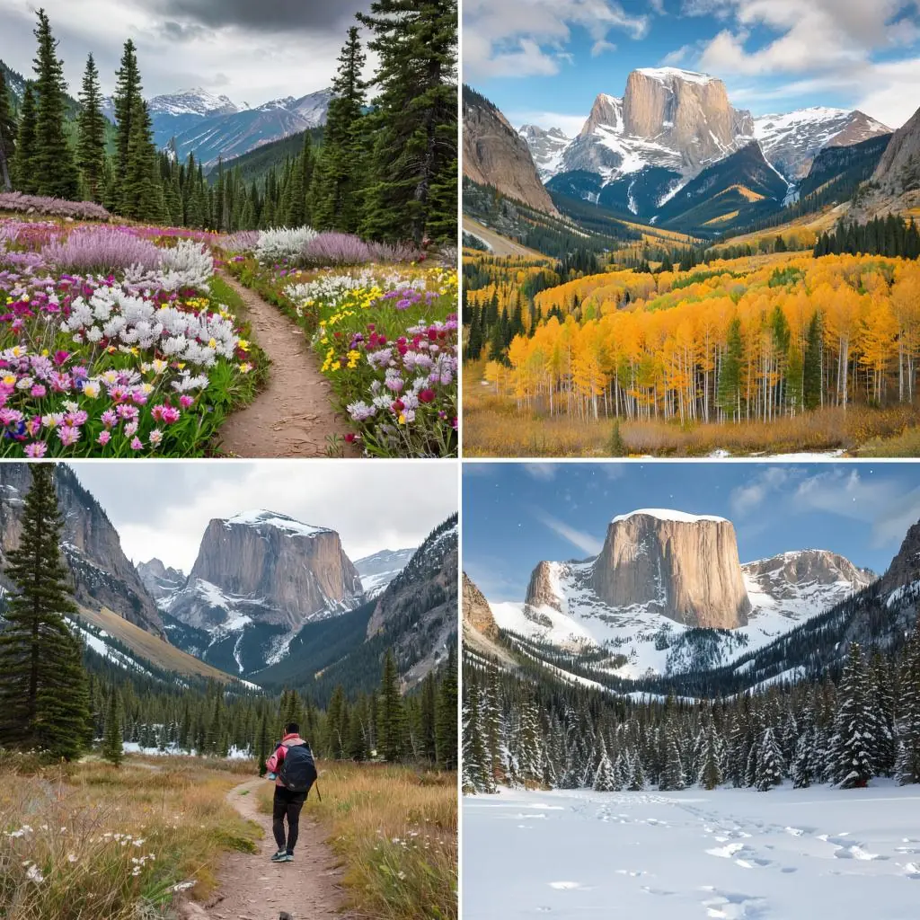 National park seasons from spring to winter